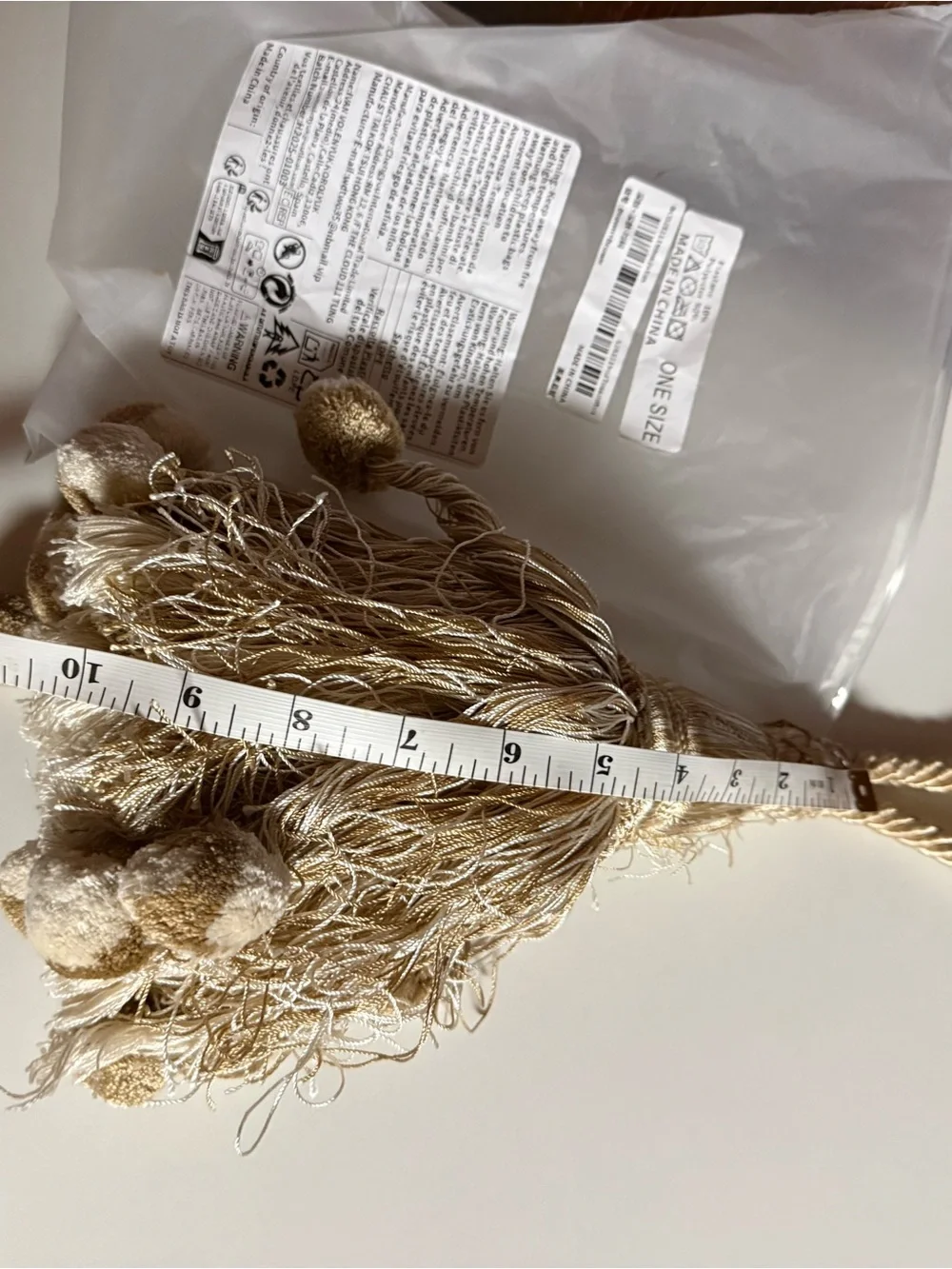 Vintage Beige Tassel Curtain Tiebacks in Natural Tone